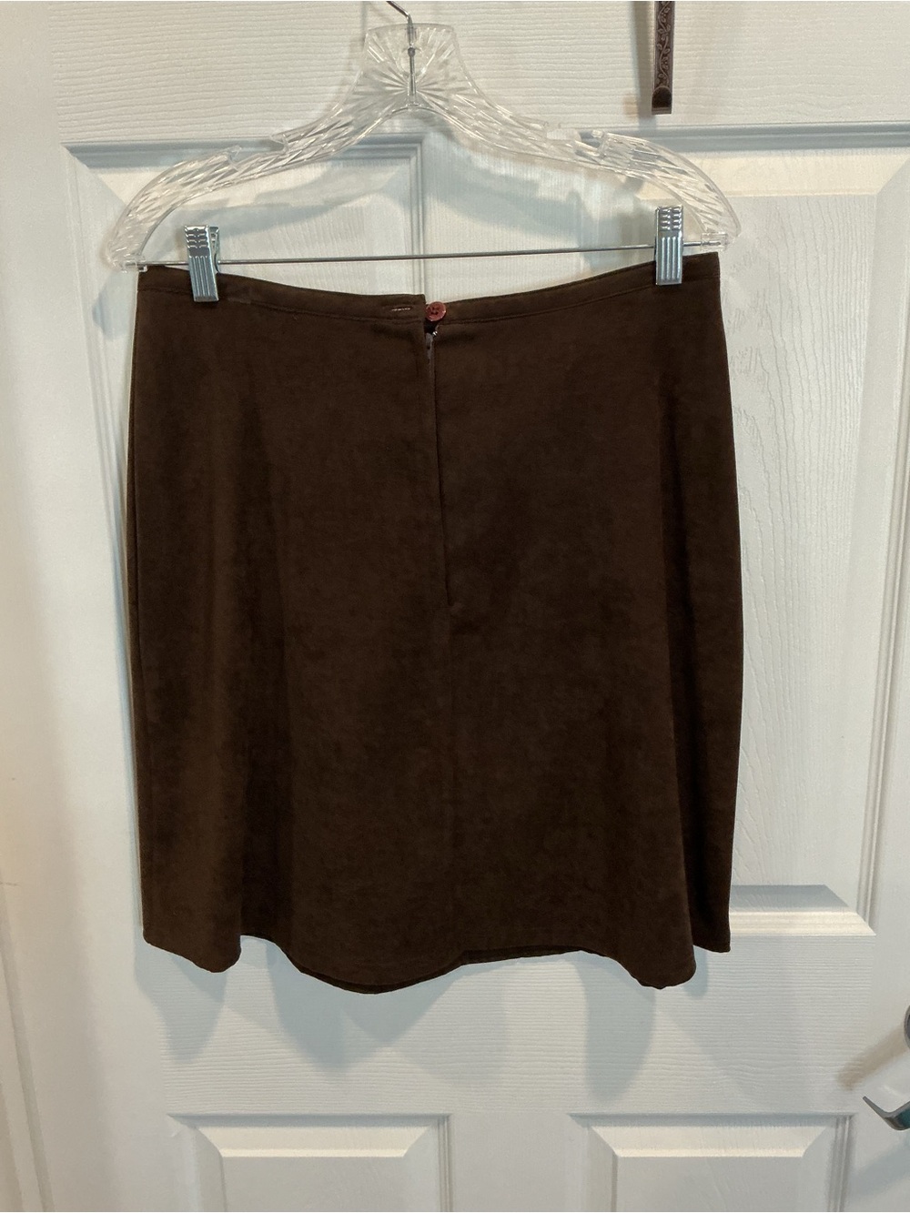 Susan Burrowes Brown Swede Skirt